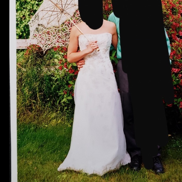 A Line Wedding Gown with Lace and Beads - Picture 2 of 9